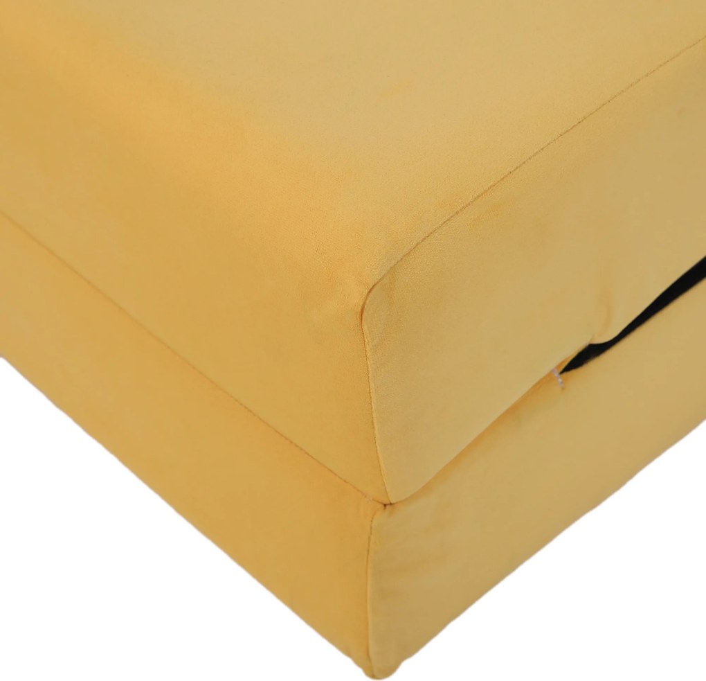 Saltea pliabilă/fotoliu extensibil, 2 in 1, galben, PELOS