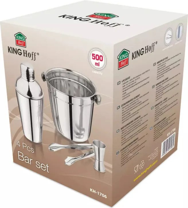 Set agitator cu frigider Kinghoff KH 1706, 4 piese, Pahar de masura, Ceste, Otel inoxidabil