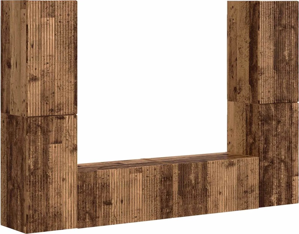 vidaXL Set comodă TV 6 pcs Lemn Vechi Lemn compozit