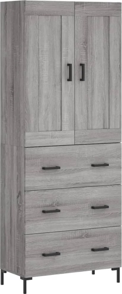 vidaXL Dulap înalt, gri sonoma, 69,5x34x180 cm, lemn compozit