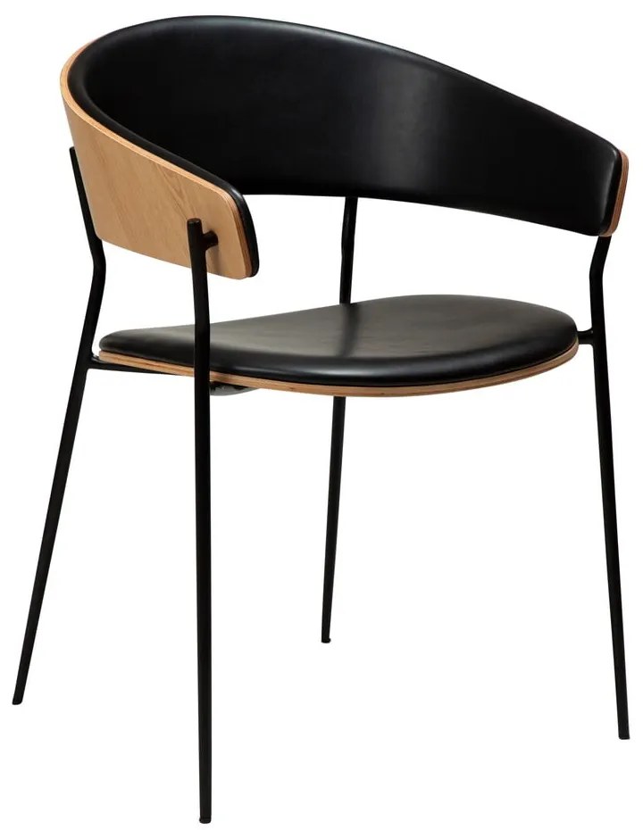 Scaun de sufragerie negru/în culoare naturală deschisă cu cotiere Crib – DAN-FORM Denmark