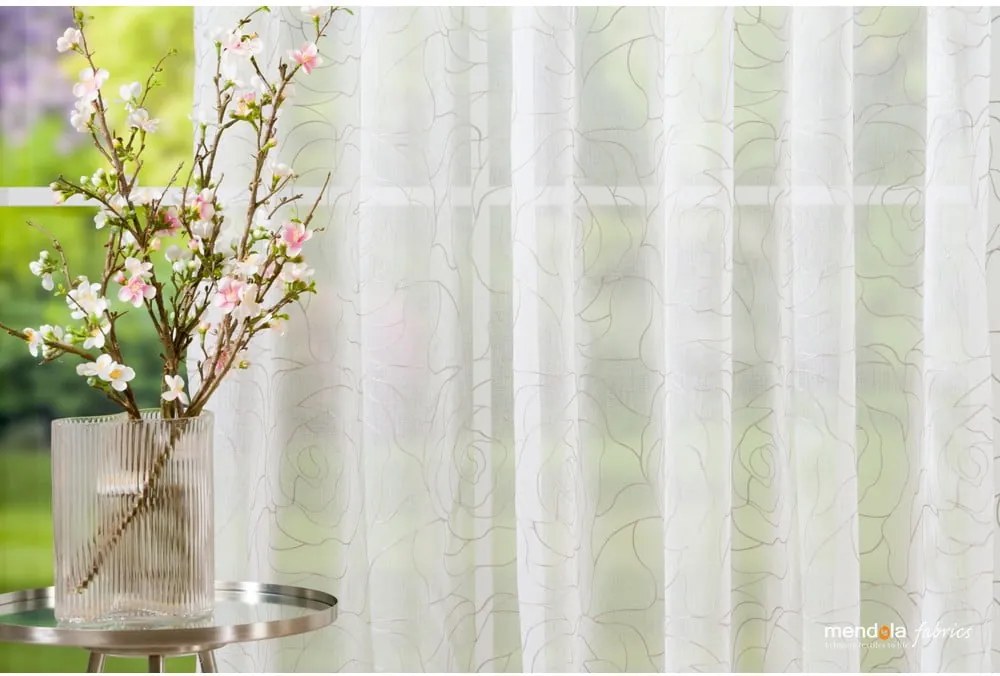 Perdea albă/gri 140x245 cm Amanda – Mendola Fabrics