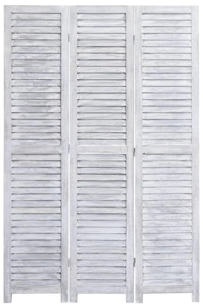 284203 vidaXL Paravan de cameră cu 3 panouri, gri, 105 x 165 cm, lemn