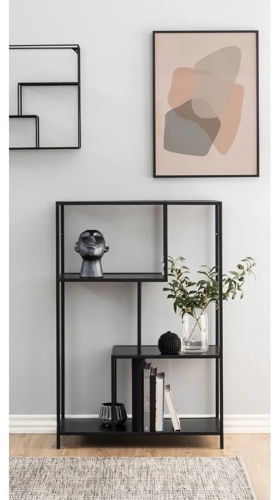 Bibliotecă neagră 77x114 cm Seaford – Actona