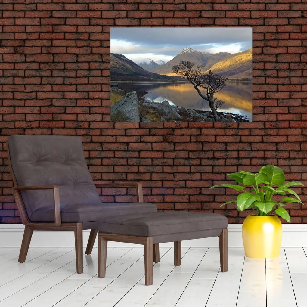 Tablou - Munții de lângă lac (90x60 cm)