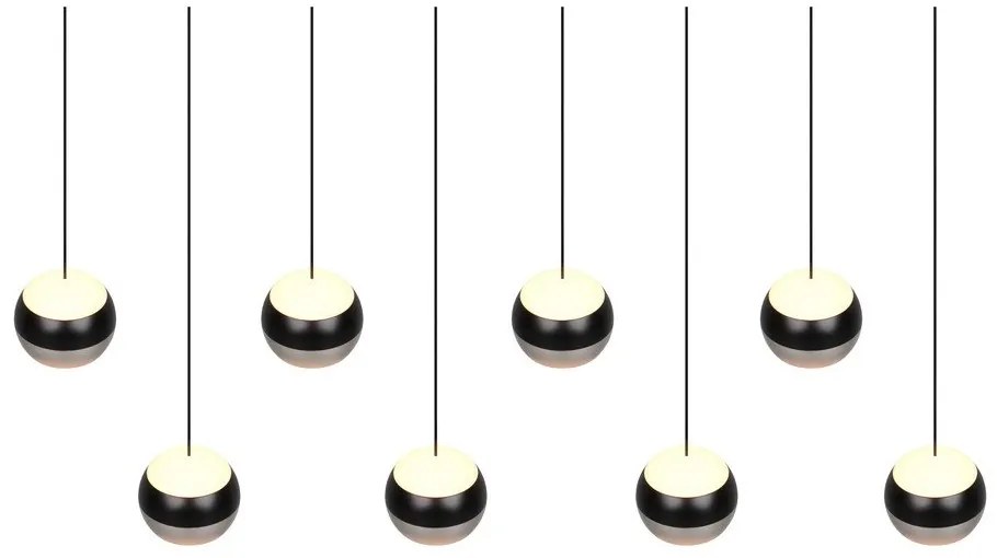 Lustră neagră-argintie LED Orbit – Trio Select