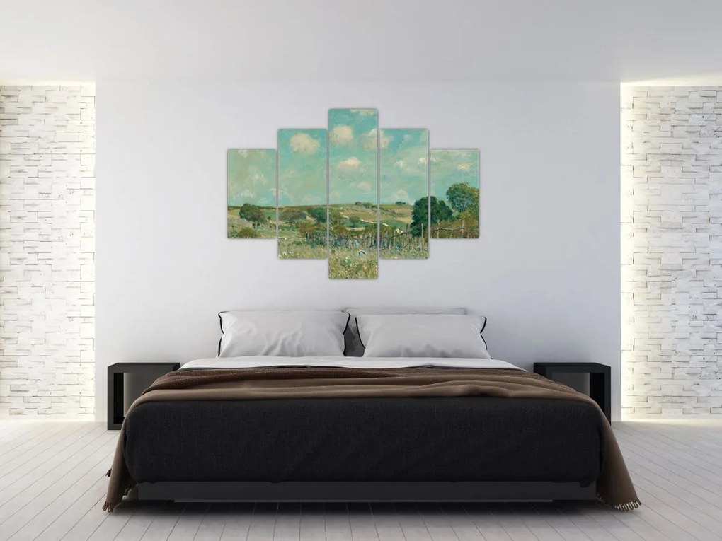 Tablou - Alfred Sisley,  Meadow, reproducere (150x105 cm)