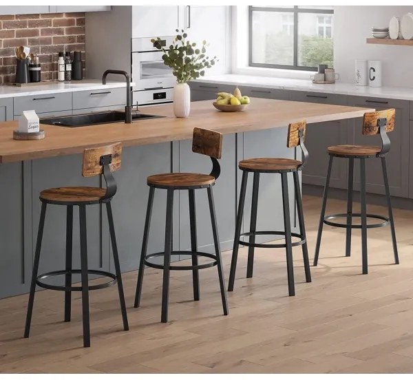 Scaun de bar AVEN maro/negru