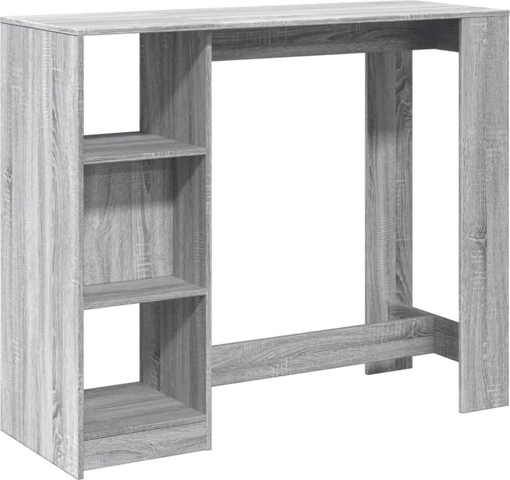 vidaXL Masă bar raft stejar Sonoma gri 124x46x103,5 cm lemn prelucrat
