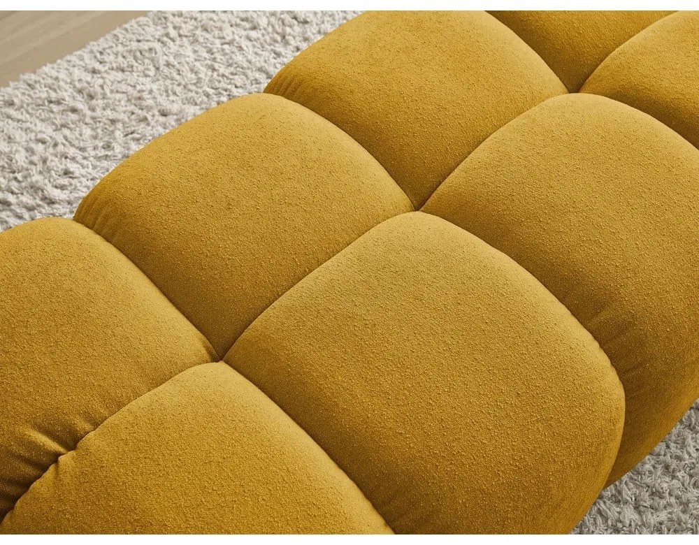 Taburet galben muștar cu tapițerie din chenille Everest – Bobochic Paris