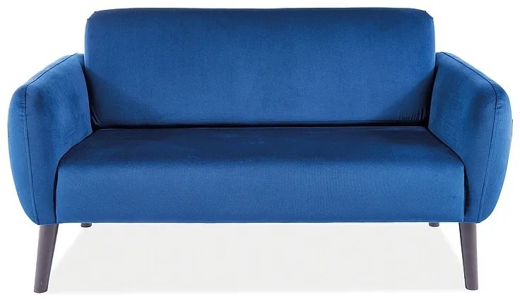 Canapea Elsa Velvet, doua locuri, albastru/negru