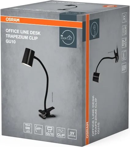 Osram - Lampă de birou cu clemă DESK LINE 1xGU10/9W/230V, neagră