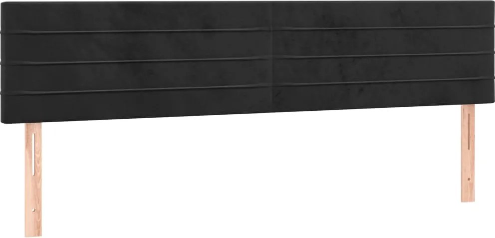 vidaXL Tăblii de pat, negru, 160x5x78/88 cm, catifea