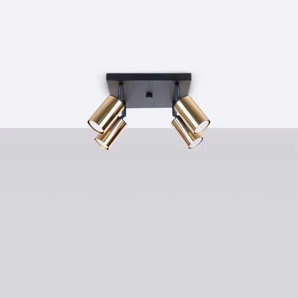 Spot Sollux SL.1386 WINX 4xGU10/10W/230V negru/auriu