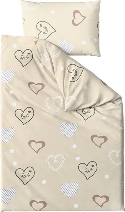 Lenjerie de pat din bumbac DEAMON POLY bej Dimensiune lenjerie de pat: 70 x 90 cm | 140 x 200 cm