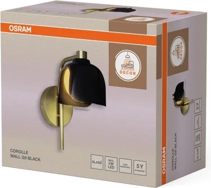 Osram - Lampă de perete DECOR COROLLE 1xG9/20W/230V neagră/aurie