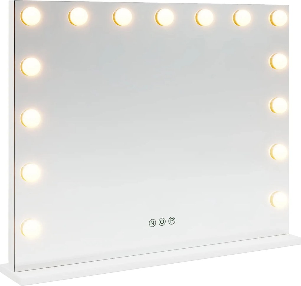 vidaXL Oglindă LED pentru Vanity Alb 58 x 10 x 47 cm Sticlă și Oțel