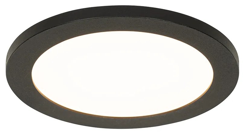 Plafoniera moderna neagra 22.5 cm cu LED inclus IP44 - Steve