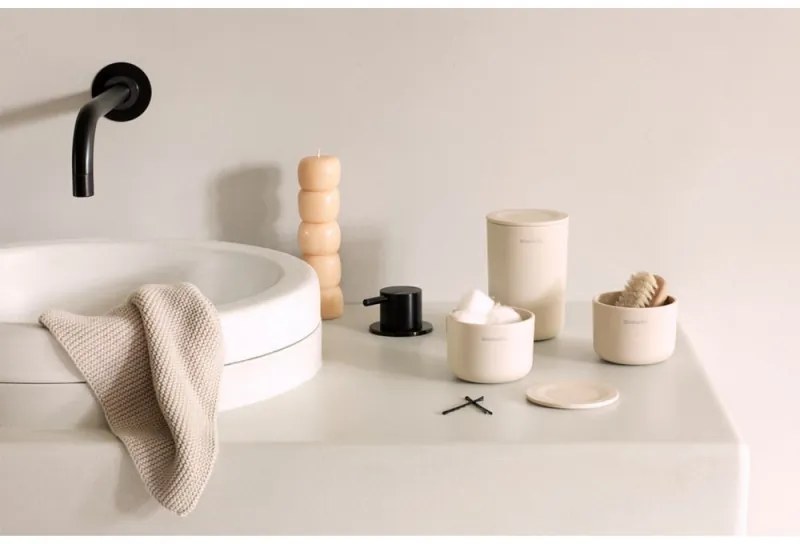 Set 3 recipiente depozitare Brabantia ReNew 1006269, 3 cutii, Fund moale anti-alunecare, Bej