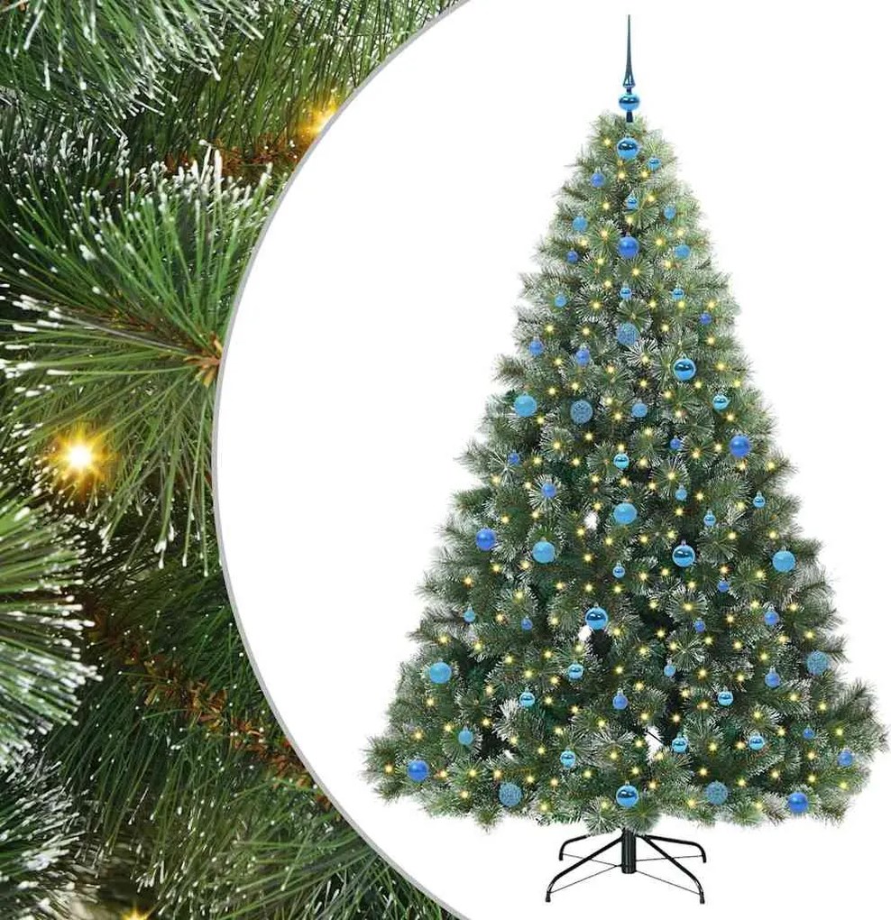 vidaXL Brad de Crăciun artificial cu 300 LED Verde 210 cm PE și PVC