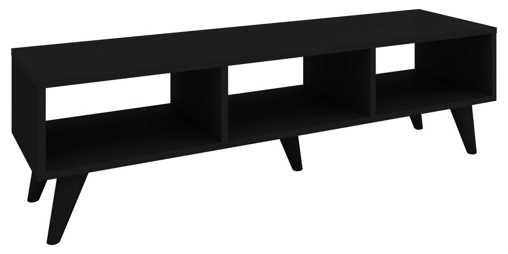 Comoda TV Tirro V1, Negru, 120 x 35 x 35 cm