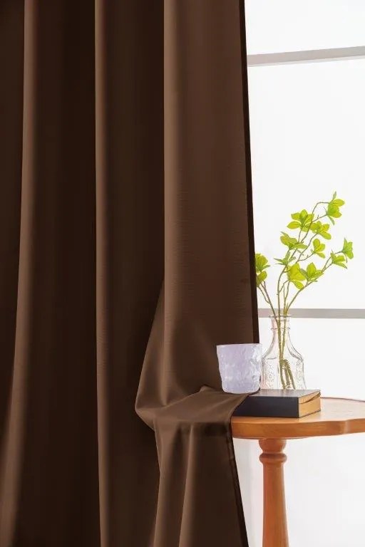 Draperie maro inchis cu rejansa OXFORD 140x250 cm