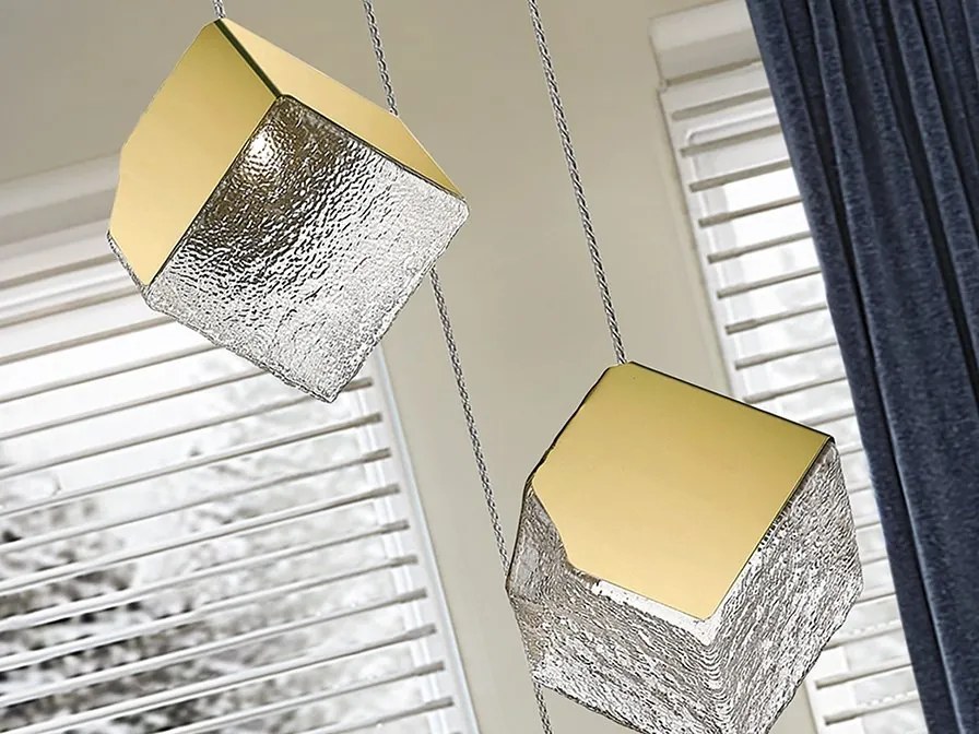 Lustra suspendata cu 4 Pendule design decorativ Priscila aurie