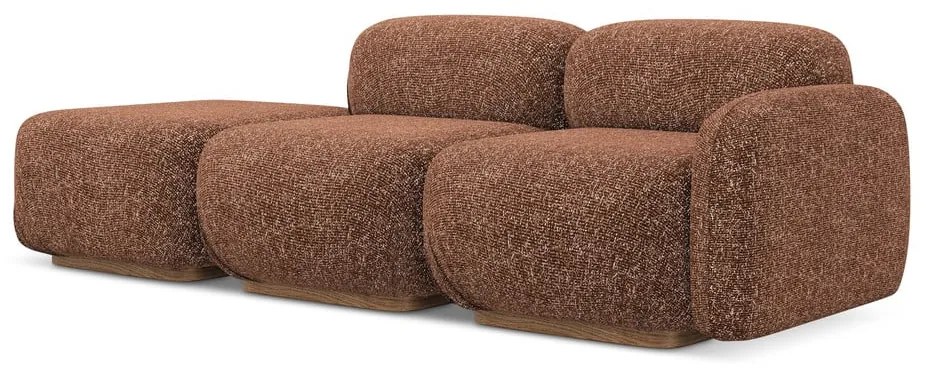 Șezlong modular portocaliu/maro (cu colț pe partea dreaptă) Ailani – Makamii