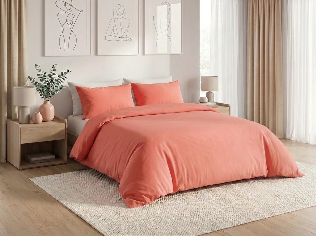 Lenjerie de pat din bumbac CALMORA roz Dimensiune lenjerie de pat: 2 buc 70 x 90 cm | 200 x 200 cm