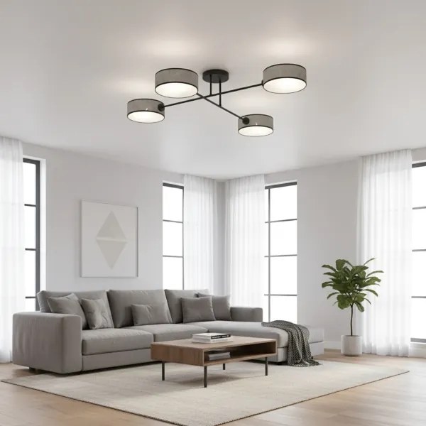 Lustră aplicată MAGA, 4 x E14, 10W, 230V, gri