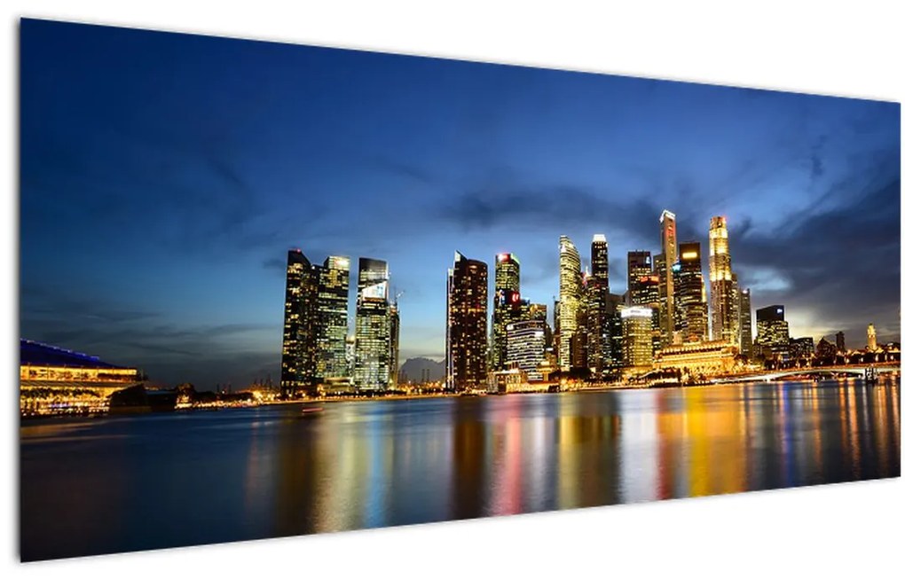 Tablou cu orașul nocturn (120x50 cm)