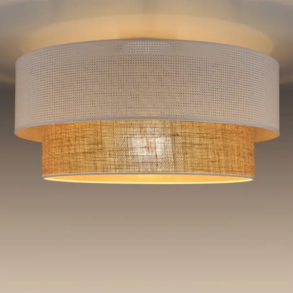 Plafonieră BORHO 1xE27/60W/230V Ø 50 cm albă/iută