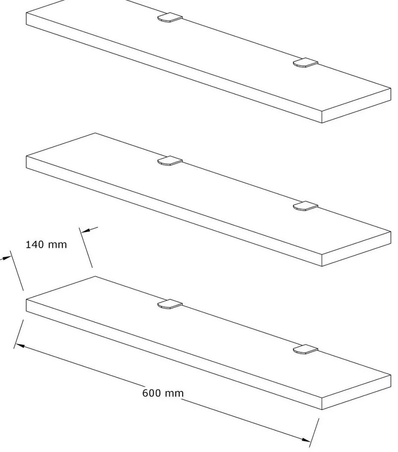 Etajere Boss Walnut, 3 bucăți