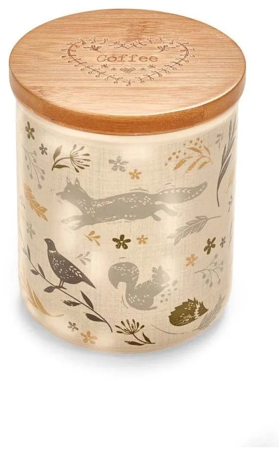 Recipient pentru cafea din ceramică cu capac din bambus Cooksmart ® Woodland, 500 ml