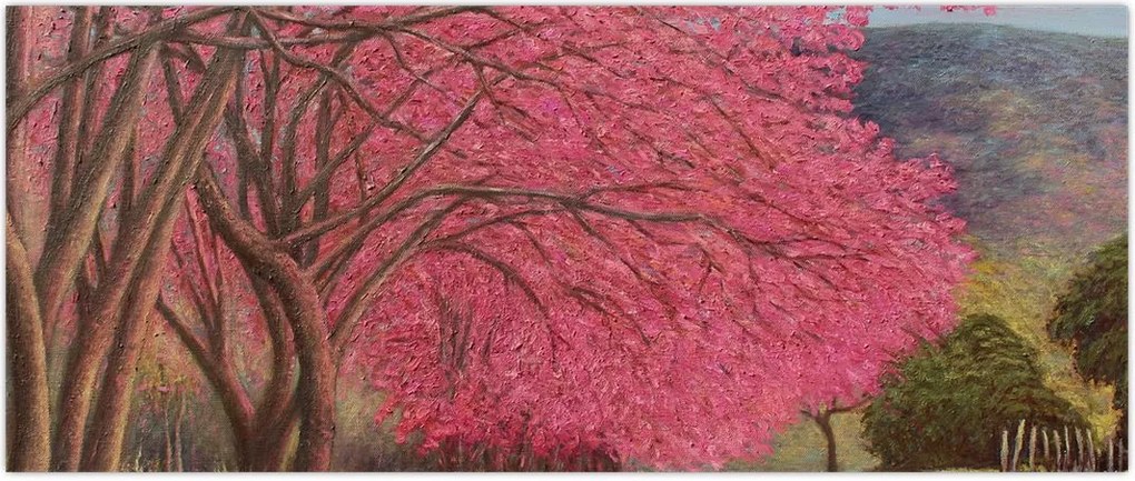 Tablou cu copaci înfloriți (120x50 cm)