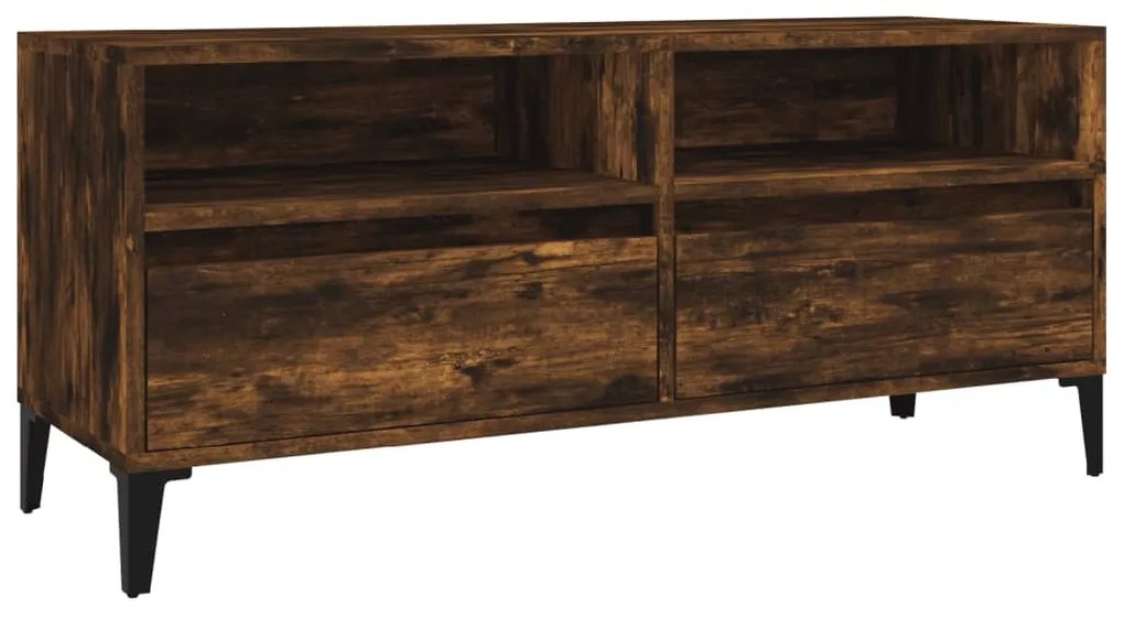 vidaXL Comodă TV, stejar fumuriu, 100x34,5x44,5 cm, lemn prelucrat