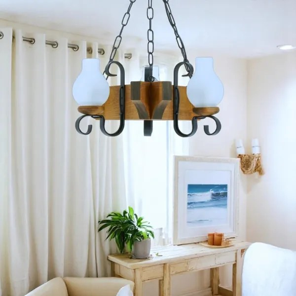 Lustră pe lanț Brilagi QUEEN 3xE14/40W/230V fag