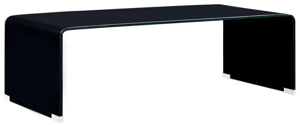 vidaXL Măsuță de cafea, negru, 98x45x31 cm, sticlă securizată
