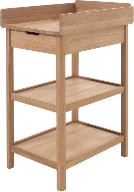 Masă de înfășat în culoare naturală din lemn de stejar cu masă de schimbat Forrest – Vipack