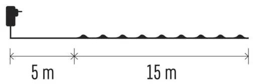 Instalație luminoasă LED pentru exterior, 150 LED / 20 m, IP44, alb rece