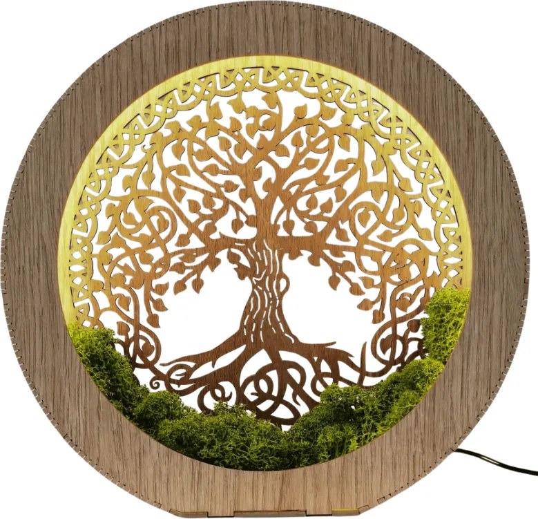 SENTOP | Lampă de masă Arborele Vieții cu mușchi | ZIVENA