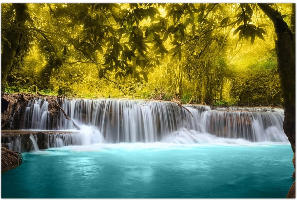 Tablou - Cascadă, cu culori strălucitoare (90x60 cm)