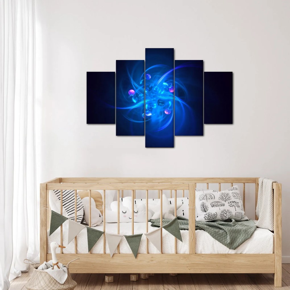 Tabloul modern cu abstracțiune albastră (150x105 cm)