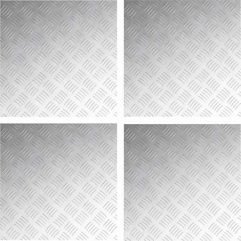 vidaXL Trepte Pătrat 4 pcs Argintiu 50 x 50 cm Aluminiu
