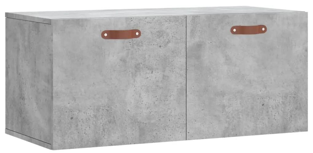 830056 vidaXL Dulap de perete, gri beton, 80x36,5x35 cm, lemn compozit