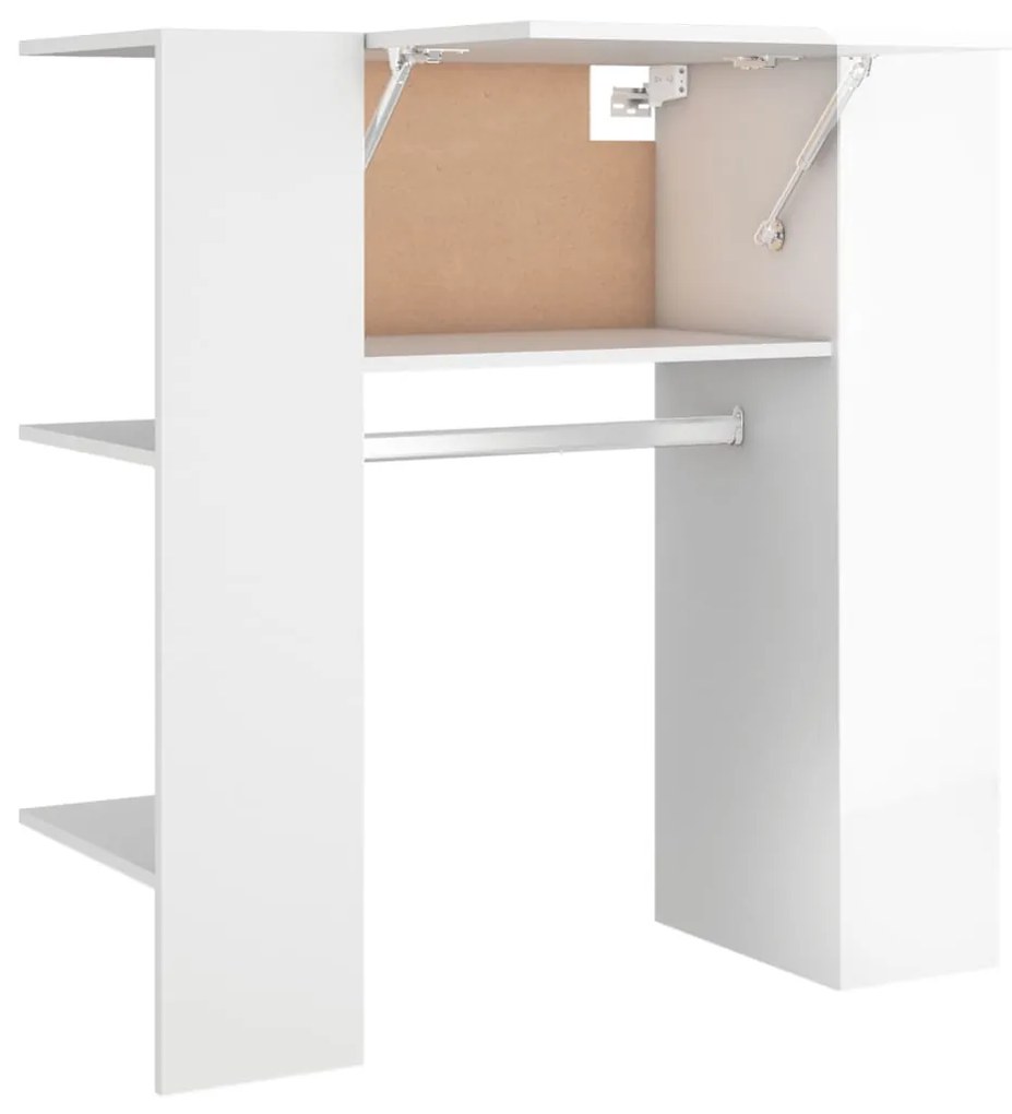 808771 vidaXL Dulap de hol, alb extralucios, 97,5x37x99 cm, lemn prelucrat