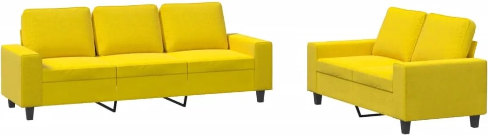 vidaXL Set de canapele, 2 piese, galben deschis, textil