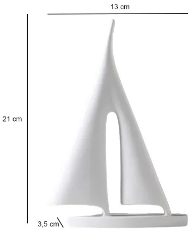 Decorațiune de masă din rășină, 21 cm, albă