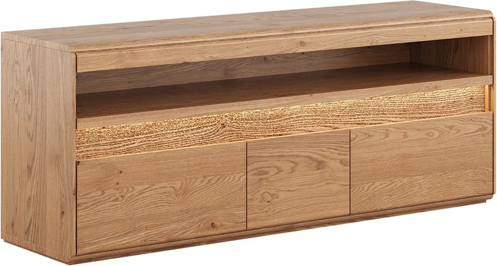 Comodă TV stejar masiv Dominic, 165 × 44 × 63 cm