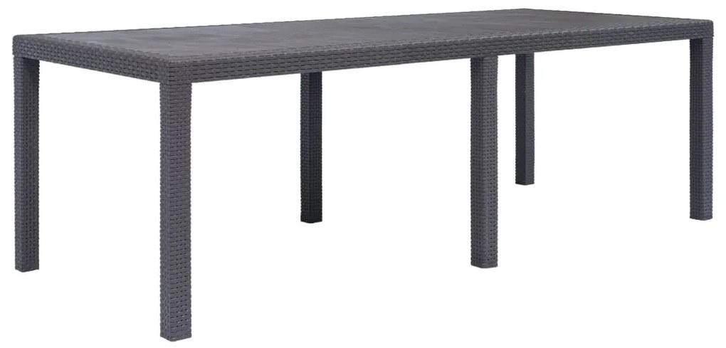vidaXL Masă de grădină, maro, 220x90x72 cm , plastic, aspect ratan